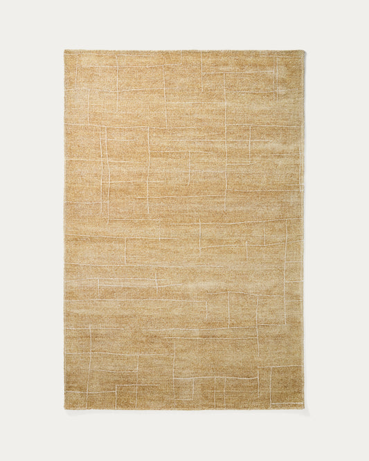 Eloda mustard wool and viscose rug 160 x 230cm