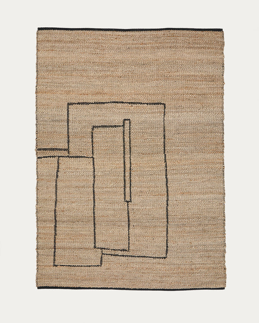 Graphic rug Velira in jute 200 x 300 cm