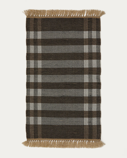 Rug Barani in synthetic fibers brown and black 60 x 90 cm