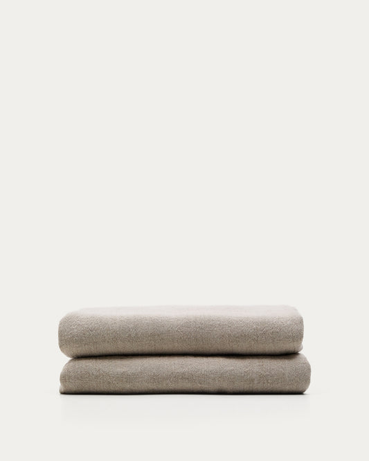 Tandi beige 100% linen bedspread for 90/135cm bed