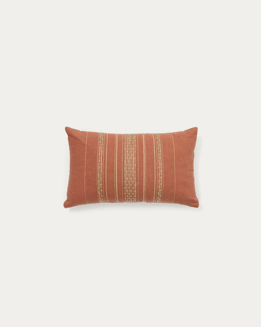Sairu linen cushion cover with multicoloured jute embroidery 30 x 50cm