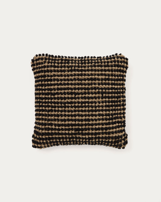 Sayen black jute cushion cover 50 x 50 cm