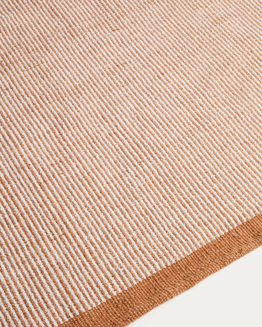 Tinei orange striped 100% PET rug 200 x 300cm