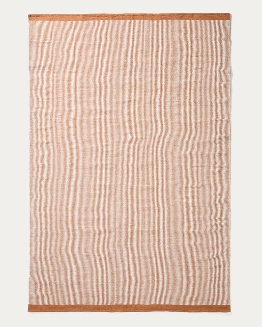 Tinei orange striped 100% PET rug 200 x 300cm