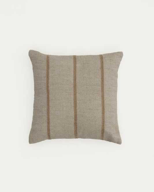 Disis cushion cover made of linen and cotton with beige woven stripes 45 x 45 cm