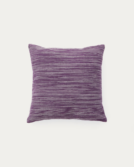 Niera purple striped cotton jacquard cushion cover 45 x 45cm