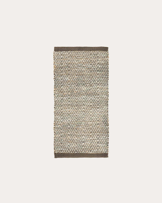 Runner rug Arpe beige jute jacquard 70 x 140 cm