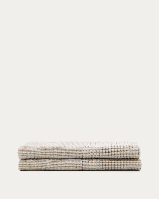 Mabile blue striped jacquard 100% cotton bedspread for 150/160cm bed