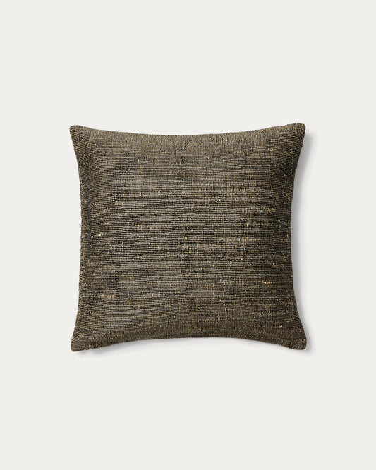 Machiel cushion cover in black and white viscose jacquard 50 x 50 cm