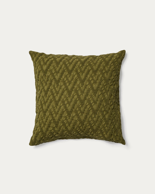 Evone cushion cover 100% cotton with waffle texture green 50 x 50 cm