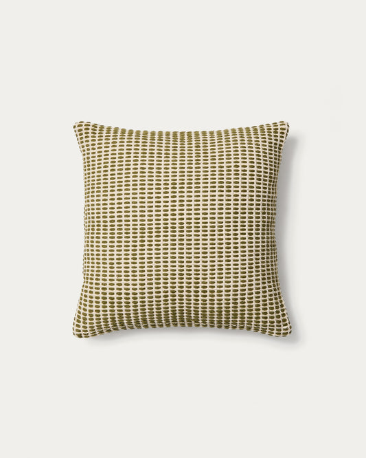 Erelia green 100% cotton jacquard cushion cover 45 x 45cm