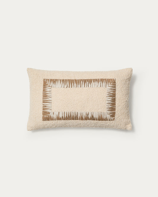 Enari beige and brown cotton cushion cover 50 x 30cm