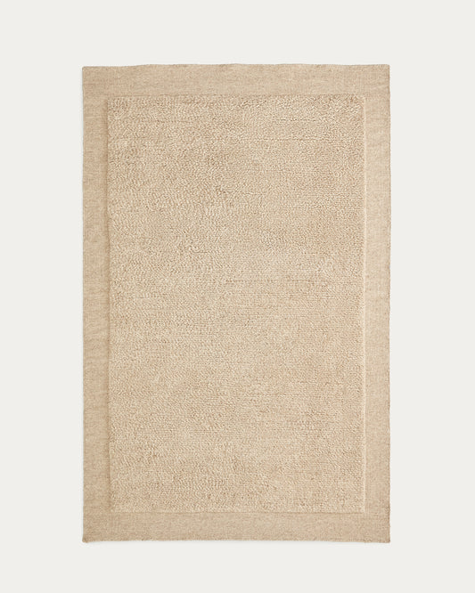Marely beige wool rug 300 x 200cm
