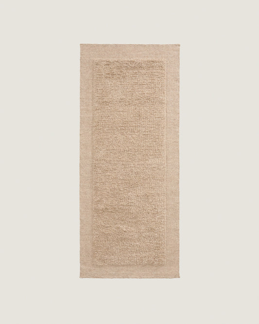Marely beige wool runner rug 200 x 80cm