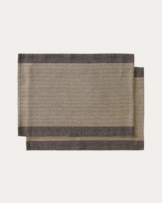 Briven set of 2 black 100% cotton tablecloths 35 x 50cm