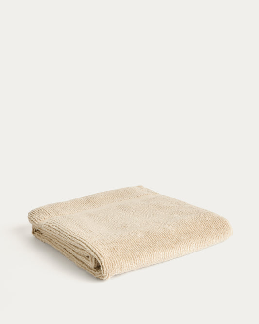 Olvira 100% cotton beige jacquard bath towel 70 x 140cm