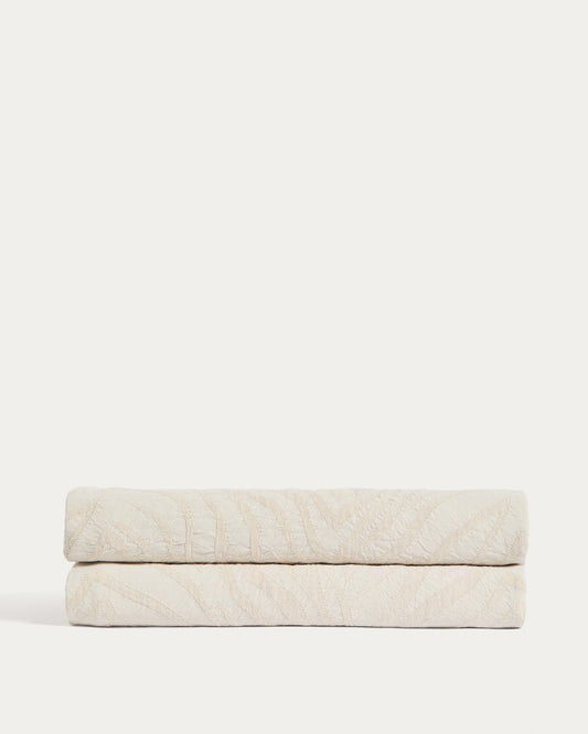 Zenti 100% cotton chenille bedspread in double sided zebra jacquard for 150/160 cm bed