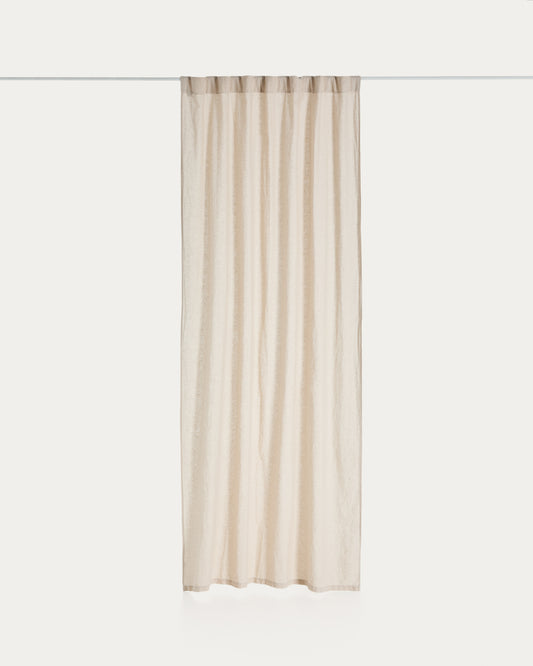 Nolira stone grey cotton and linen curtain 140 x 270cm