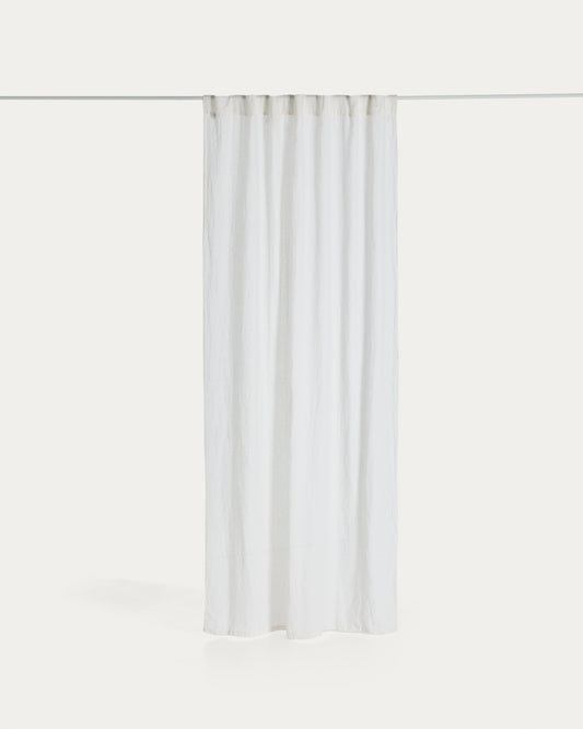 Nolira ecru cotton and linen curtain 140 x 270cm