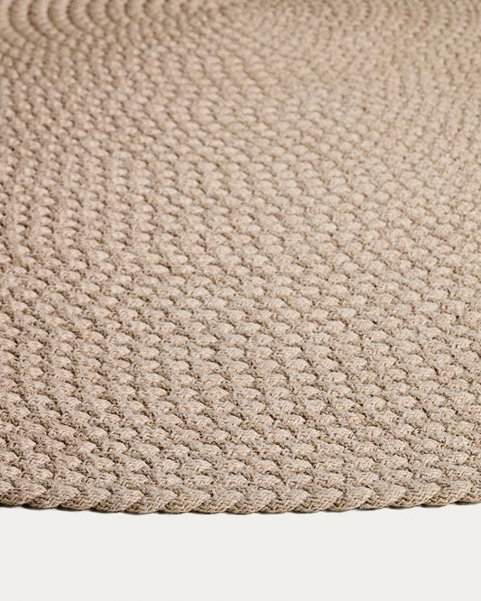 Despas ecru synthetic fibre rug Ø200cm