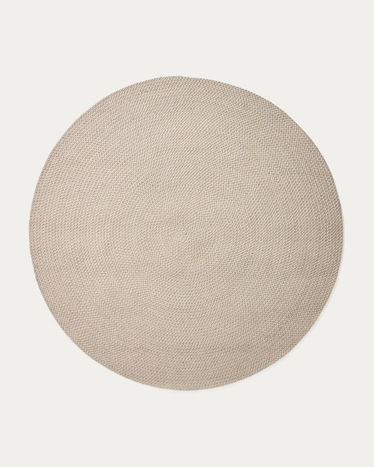Despas ecru synthetic fibre rug Ø200cm