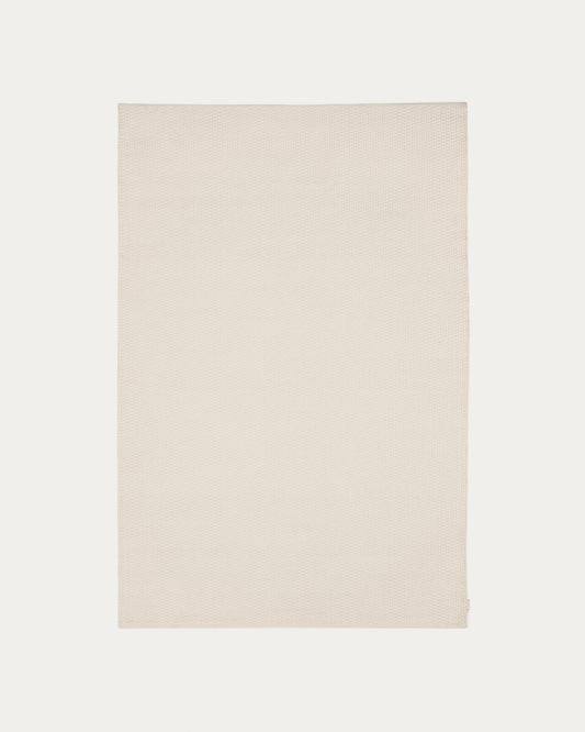 Mascarell rug, cotton and polyester in white, 200 x 300 cm