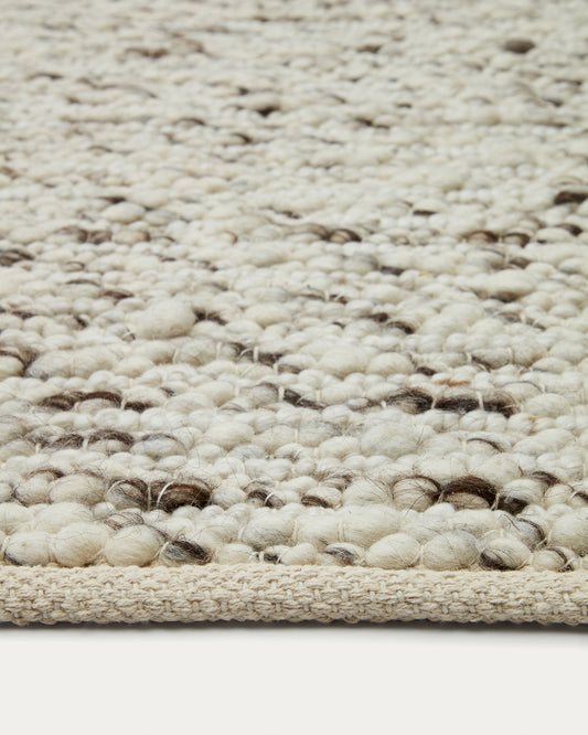 Manilva rug in wool and brown cotton, 200 x 300 cm