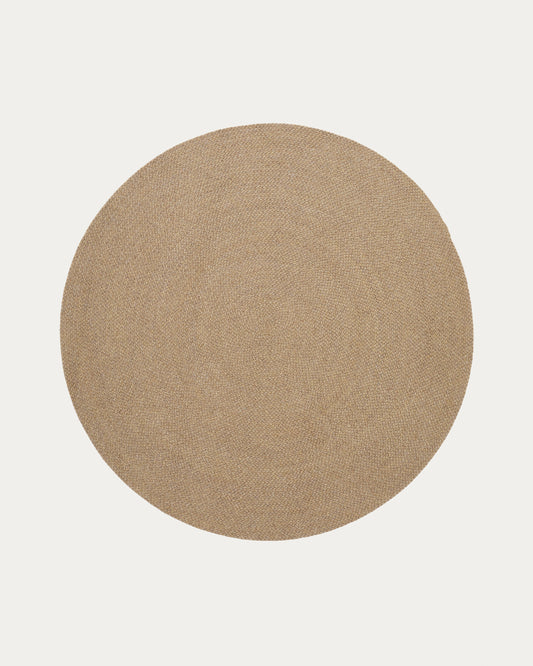 Despas beige round rug made from synthetic fibres Ø 200 cm