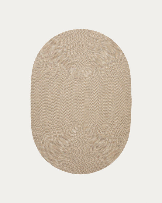 Rodhe beige oval rug 100% PET 160 x 230 cm