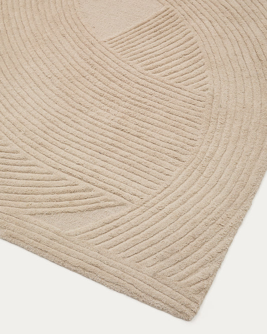 Domm beige wool rug, 200 x 300 cm