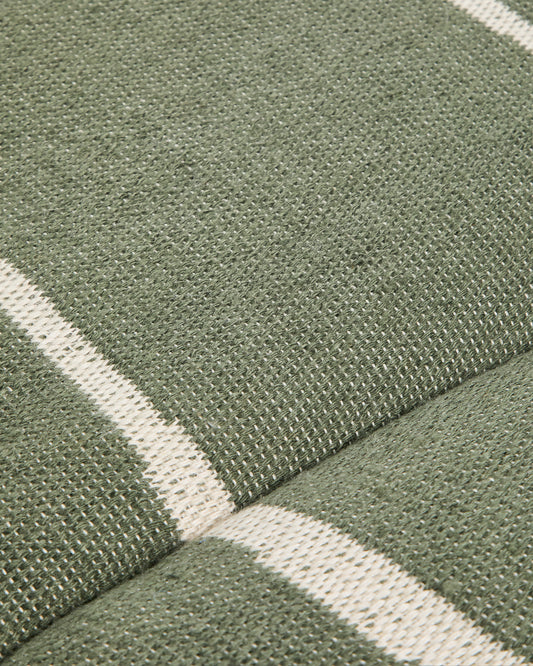 Daila green 100% PET sun lounger cushion with Ikat graphic 50 x 175cm