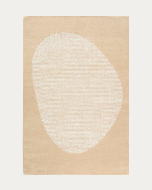 Ivena beige wool rug 200 x 300 cm