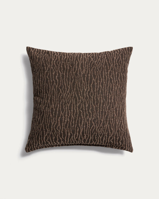 Alnori brown 100% cotton jacquard cushion cover 50 x 50 cm