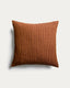 Tarilo orange 100% cotton pleated cushion cover 50 x 50 cm