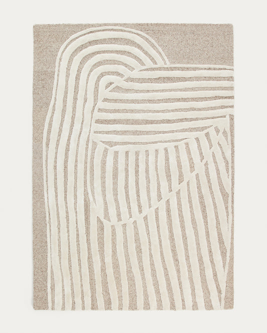 Colire beige wool and viscose rug 200 x 300 cm