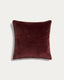 Ovelin maroon and ecru velvet cushion cover 45 x 45 cm