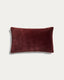 Ovelin maroon and ecru velvet cushion cover 30 x 50 cm