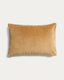 Tavre beige velvet cushion cover with embroidered detailing 30 x 50 cm