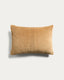 Tavre beige velvet cushion cover with embroidered detailing 30 x 50 cm