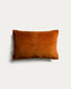 Tavre orange velvet cushion cover with embroidered detailing 30 x 50 cm