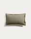 Olinan cushion cover with green bouclé detailing 30 x 50 cm