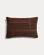 Lomel micro bouclé cushion cover with brown graphic detailing 40 x 60 cm