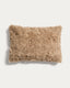 Seruva beige curl-effect faux fur cushion cover 40 x 60 cm