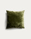 Caril 100%-cotton jacquard green velvet cushion cover 45 x 45 cm