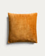 Vori 100%-cotton orange wrinkled effect cushion cover 50 x 50 cm
