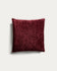 Vori 100%-cotton garnet wrinkled effect cushion cover 50 x 50 cm