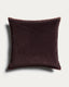Niroi 100%-cotton brown velvet cushion cover with ribbon detail 60 x 60 cm