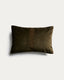 Tavre green velvet cushion cover with embroidered detailing 40 x 60 cm