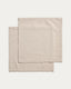 Lerava set of 2 napkins in washed stone grey cotton 35 x 35cm