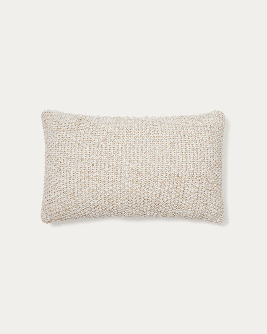 Sunira cushion cover in cotton and natural jute, 30 x 50 cm